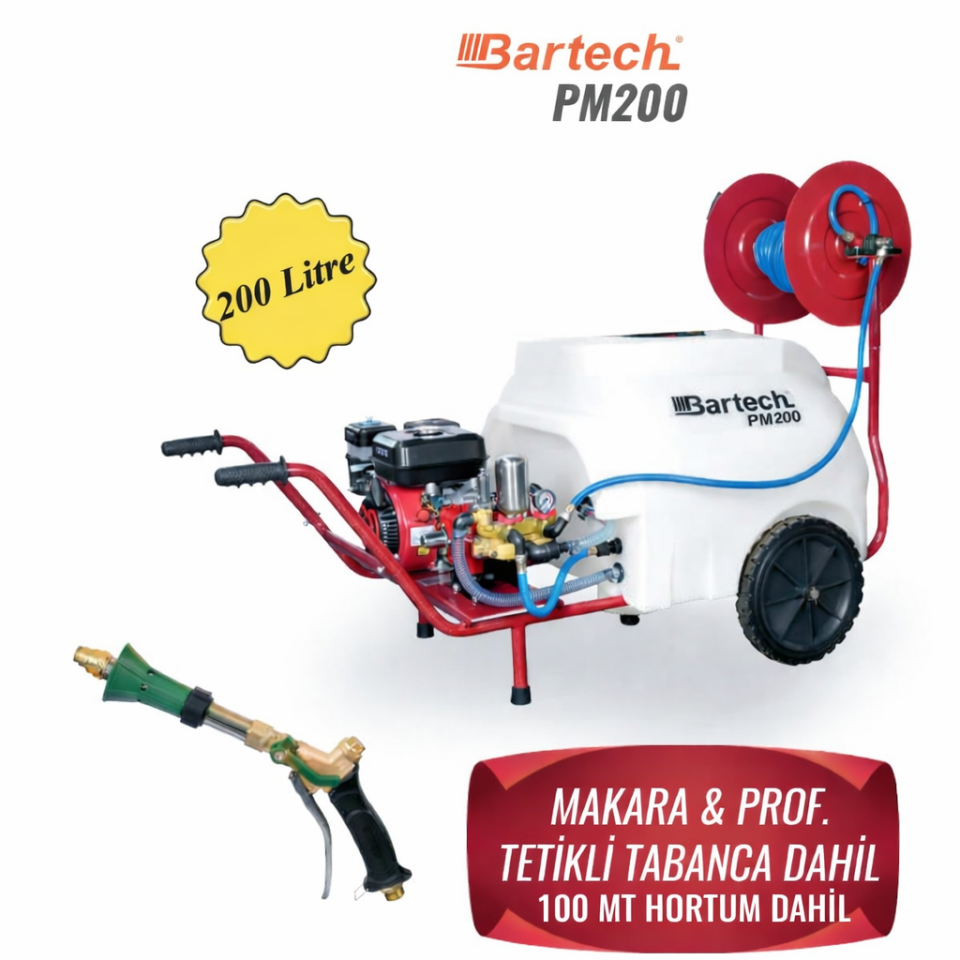 Bartech Pm200 İlaçlama Holder Full Set 100mt hortum Dahil