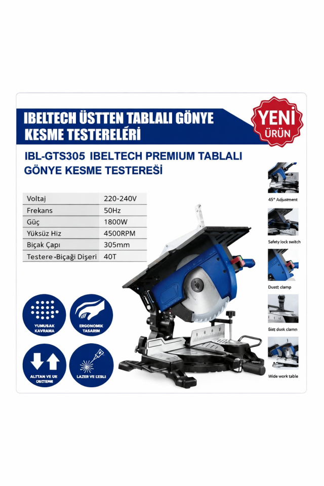 İbeltech KIZAKLI GÖNYE Kesme Testeresi GTS305