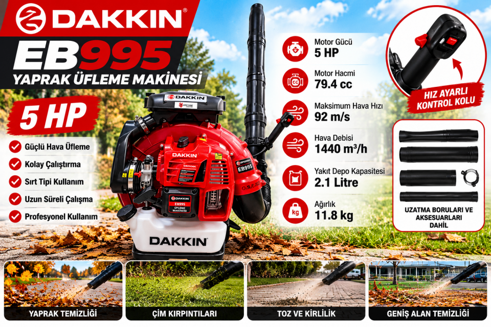 Dakkın EB995 5 HP Benzinli Sırt Tipi Üfleme Makinesi
