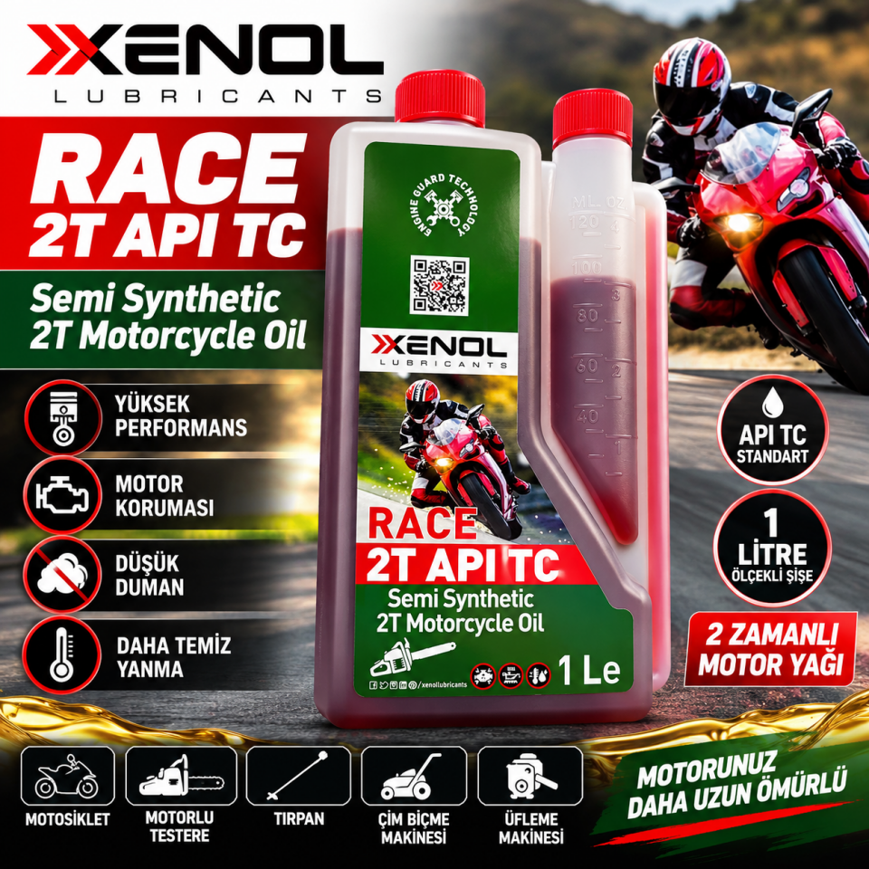 Xenol Race 2T API TC 1 Litre Yarı Sentetik Motor Yağı