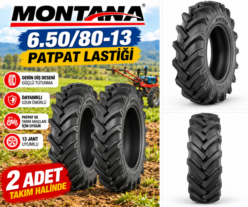 Montana 6.50/80-13 Patpat Lastiği 2 Adet Takım