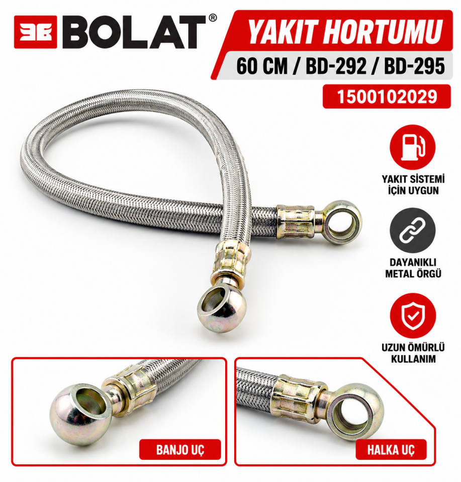 Bolat Yakıt Hortumu 60 cm BD-292 / BD-295