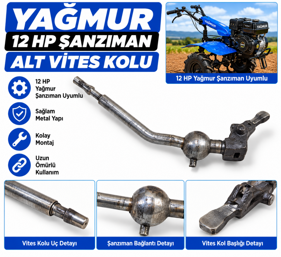 Yağmur 12 HP Şanzıman Alt Vites Kolu