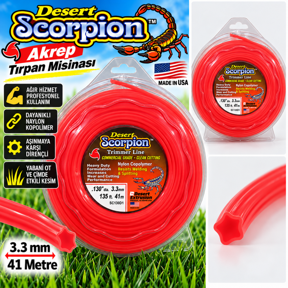 Desert Scorpion Akrep Tırpan Misinası 3.3 mm 41 Metre