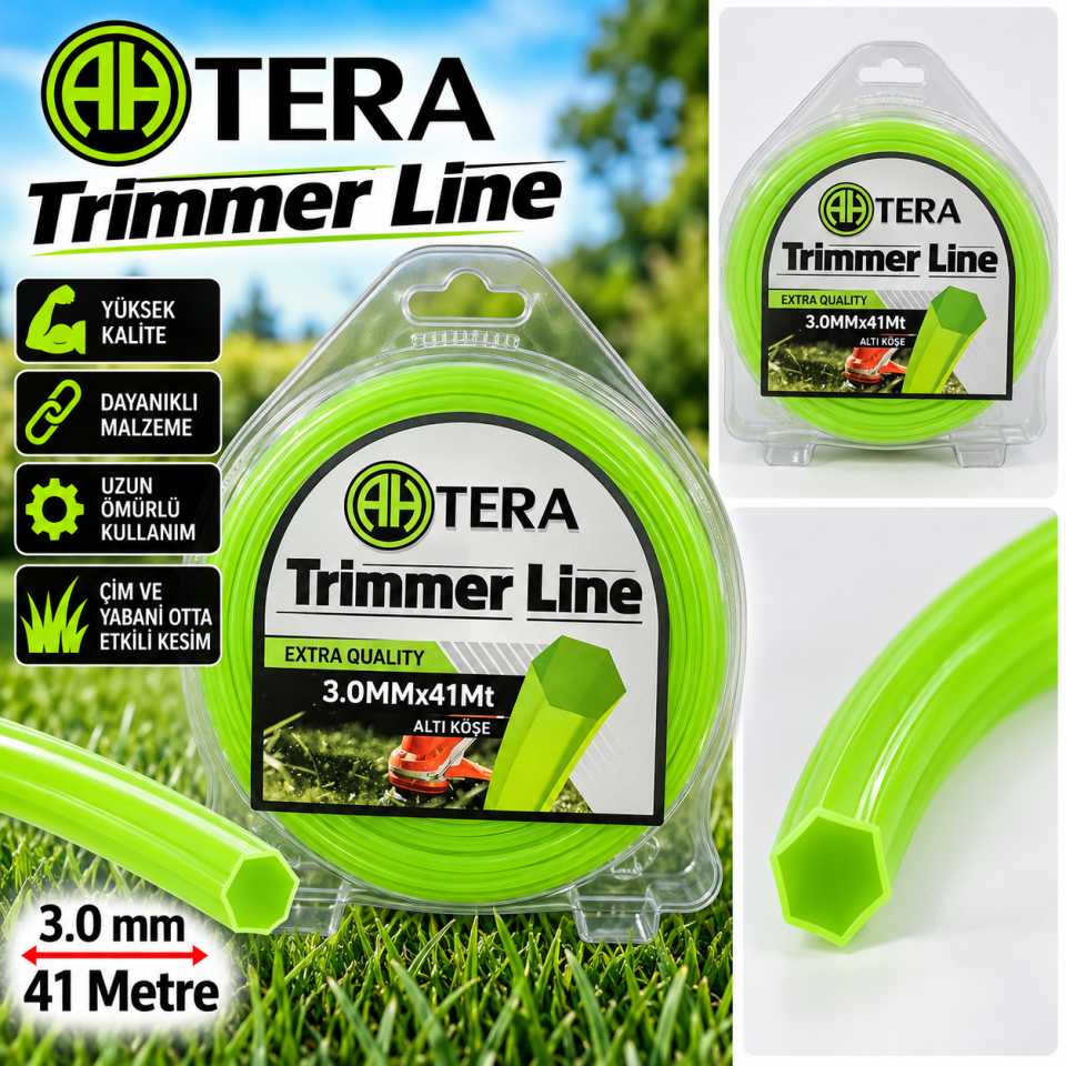 TERA Tırpan Misinası 3.0 mm 41 Metre Altı Köşe