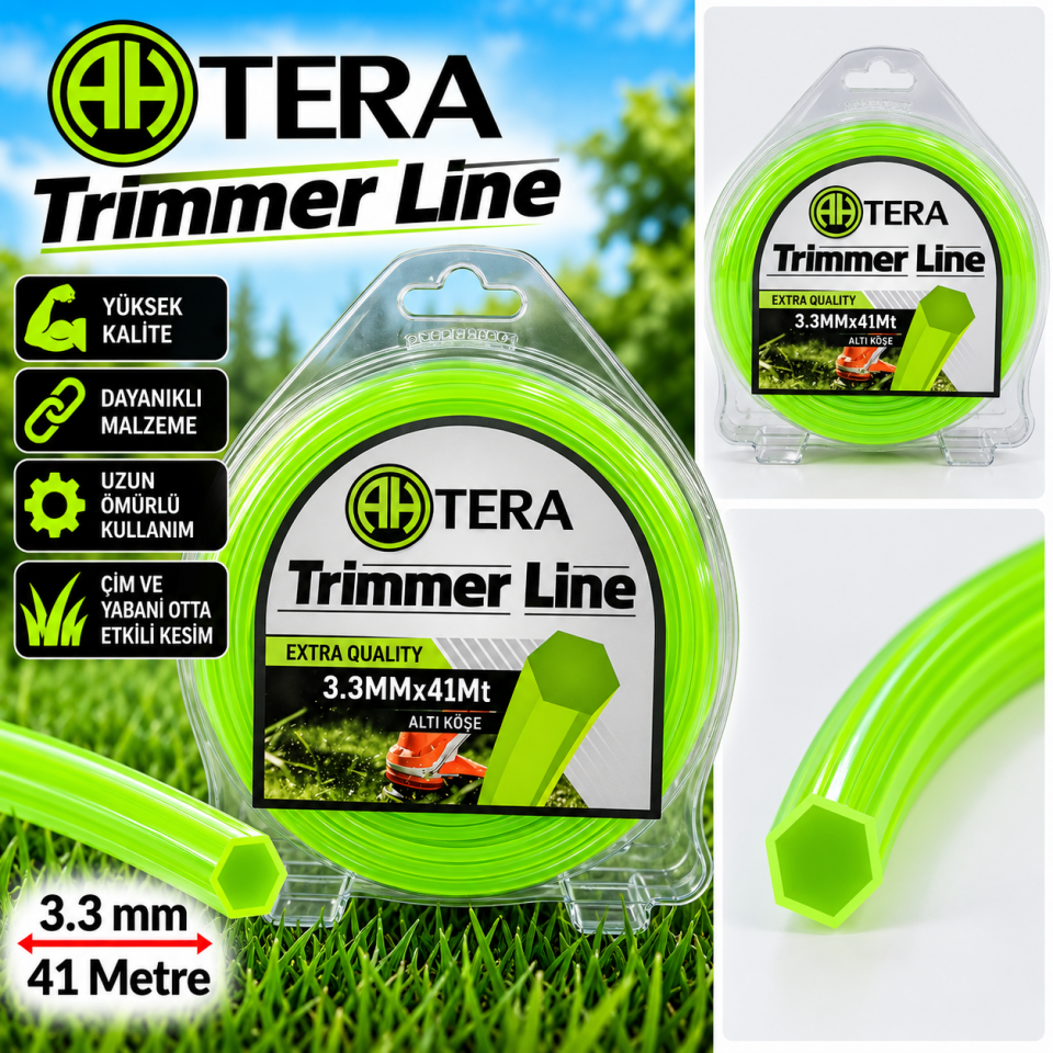 TERA Tırpan Misinası 3.3 mm 41 Metre Altı Köşe