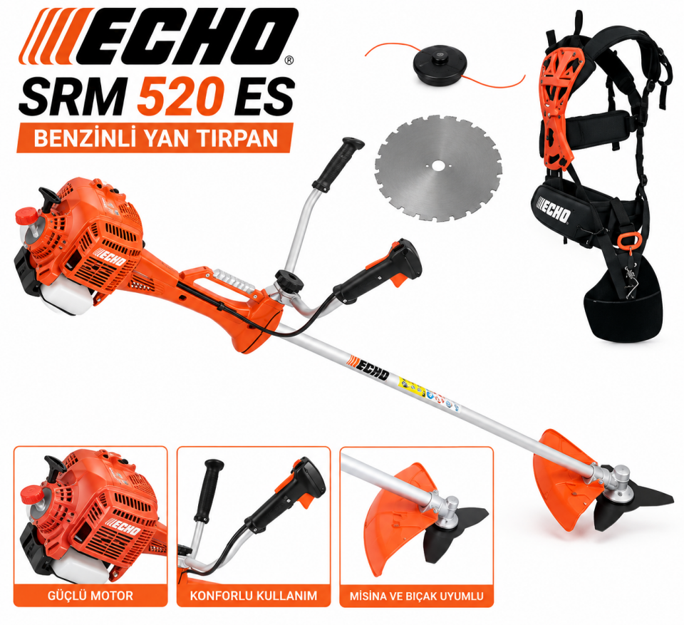 Echo SRM 520 ES Benzinli Yan Tırpan 50,2 CC