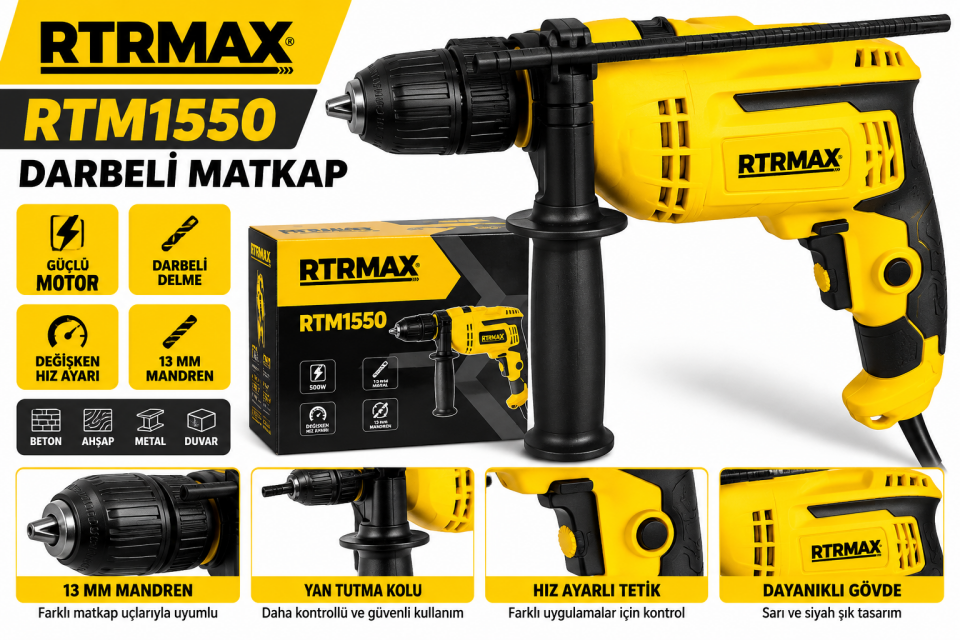 RTRMAX RTM1550 Darbeli Matkap – Elektrikli Matkap